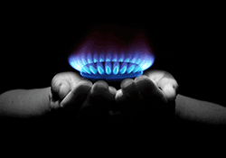 Hands holding gas_propane fire